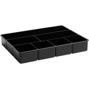 Black Plastic Desk Drawer Organizer Tray Extra Deep Office Supply Storage